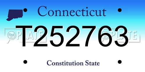 T252763 Connecticut License Plate
