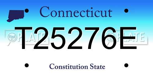 T25276E Connecticut License Plate