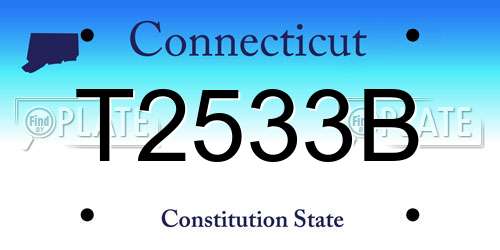 T2533B Connecticut License Plate