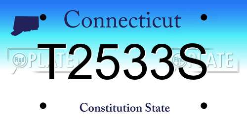 T2533S Connecticut License Plate