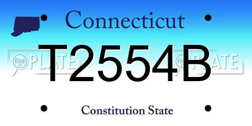 T2554B Connecticut License Plate