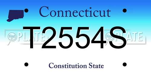 T2554S Connecticut License Plate