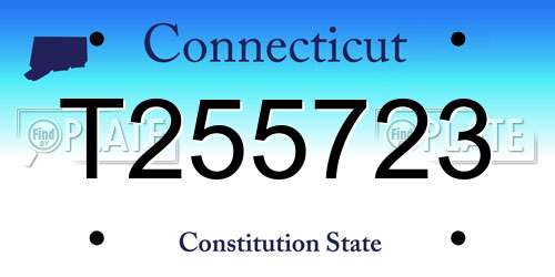 T255723 Connecticut License Plate