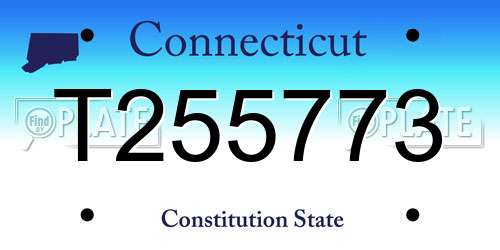 T255773 Connecticut License Plate