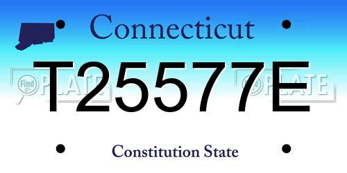 T25577E Connecticut License Plate