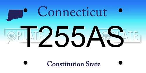 T255AS Connecticut License Plate