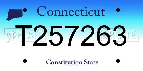 T257263 Connecticut License Plate