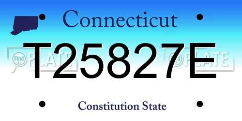 T25827E Connecticut License Plate