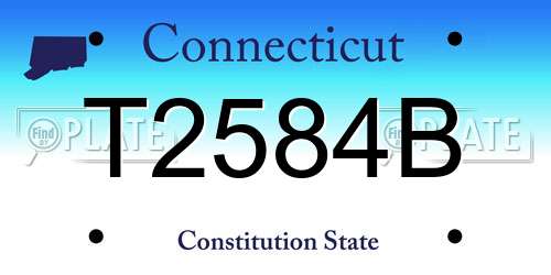 T2584B Connecticut License Plate