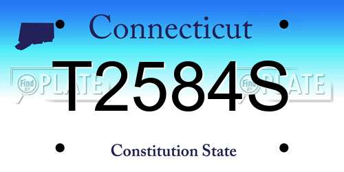 T2584S Connecticut License Plate