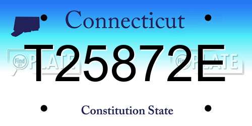T25872E Connecticut License Plate