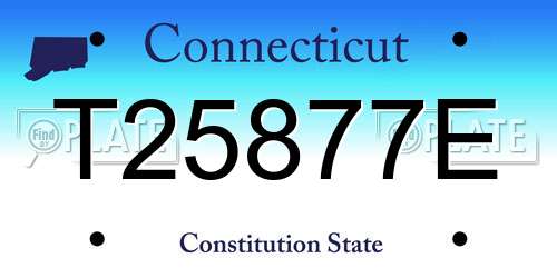 T25877E Connecticut License Plate
