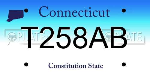 T258AB Connecticut License Plate