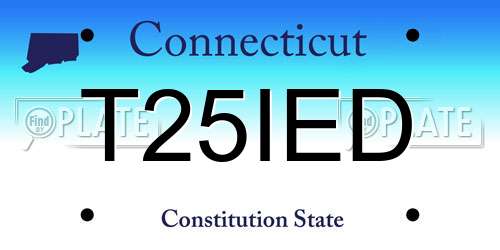 T25IED Connecticut License Plate