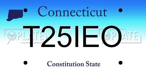 T25IEO Connecticut License Plate