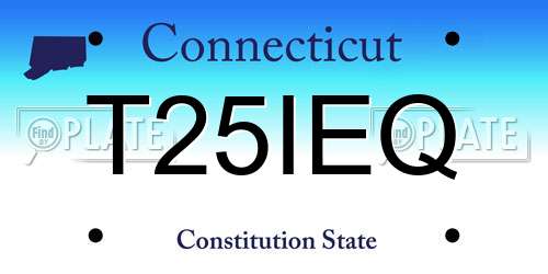 T25IEQ Connecticut License Plate