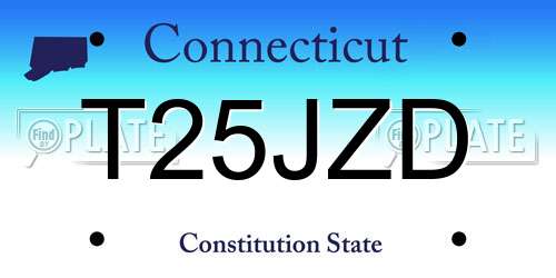 T25JZD Connecticut License Plate