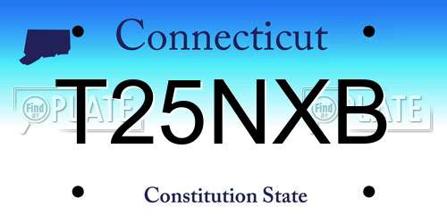 T25NXB Connecticut License Plate