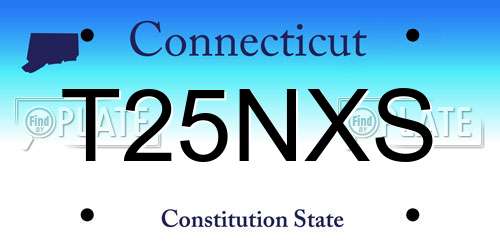 T25NXS Connecticut License Plate