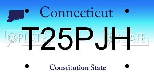 T25PJH Connecticut License Plate