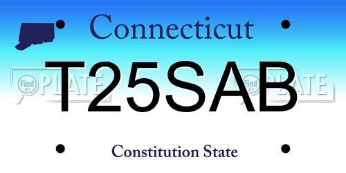 T25SAB Connecticut License Plate