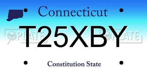 T25XBY Connecticut License Plate