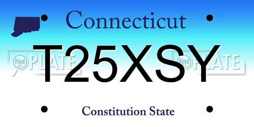 T25XSY Connecticut License Plate