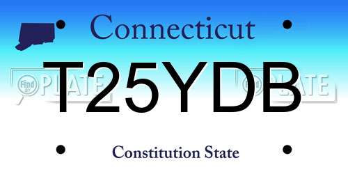 T25YDB Connecticut License Plate