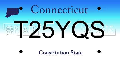 T25YQS Connecticut License Plate