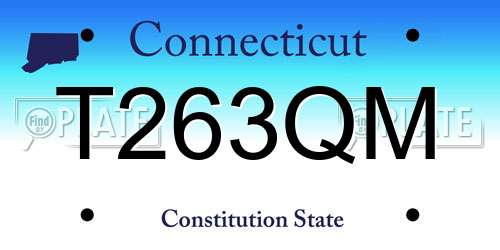 T263QM Connecticut License Plate
