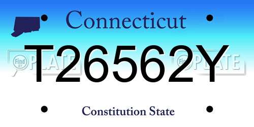 T26562Y Connecticut License Plate