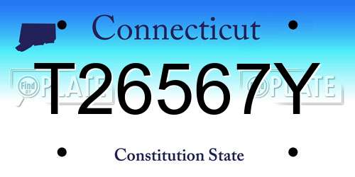 T26567Y Connecticut License Plate