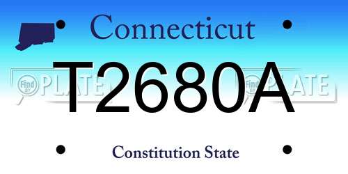 T2680A Connecticut License Plate