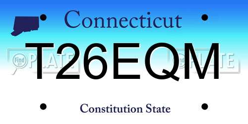 T26EQM Connecticut License Plate