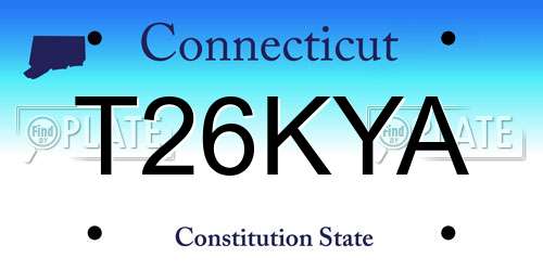 T26KYA Connecticut License Plate