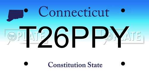 T26PPY Connecticut License Plate