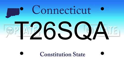 T26SQA Connecticut License Plate