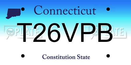T26VPB Connecticut License Plate