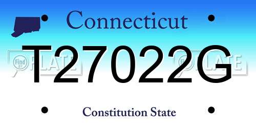 T27022G Connecticut License Plate