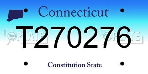 T270276 Connecticut License Plate