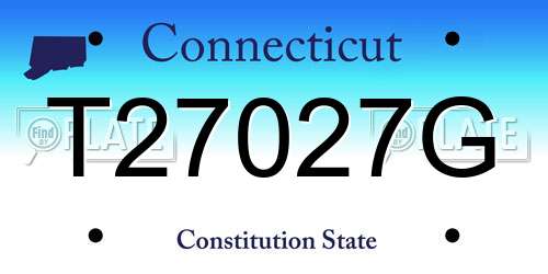 T27027G Connecticut License Plate