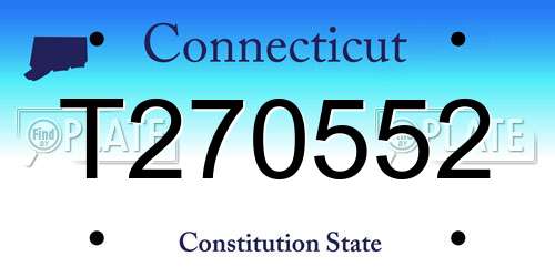T270552 Connecticut License Plate
