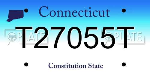 T27055T Connecticut License Plate