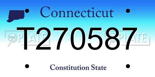 T270587 Connecticut License Plate