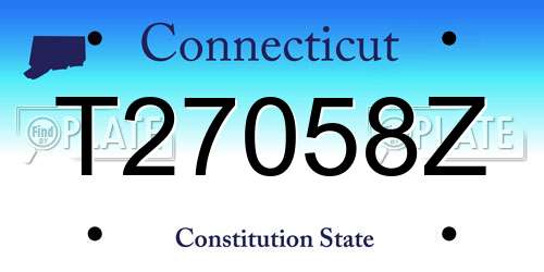 T27058Z Connecticut License Plate