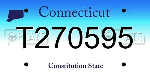 T270595 Connecticut License Plate