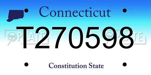 T270598 Connecticut License Plate