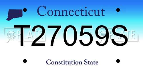 T27059S Connecticut License Plate
