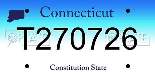 T270726 Connecticut License Plate