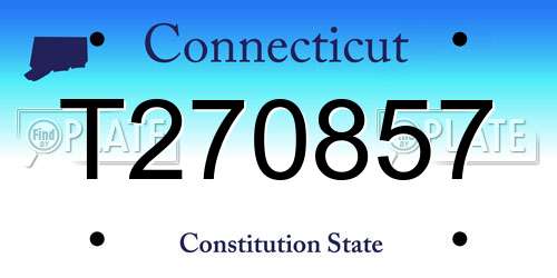T270857 Connecticut License Plate
